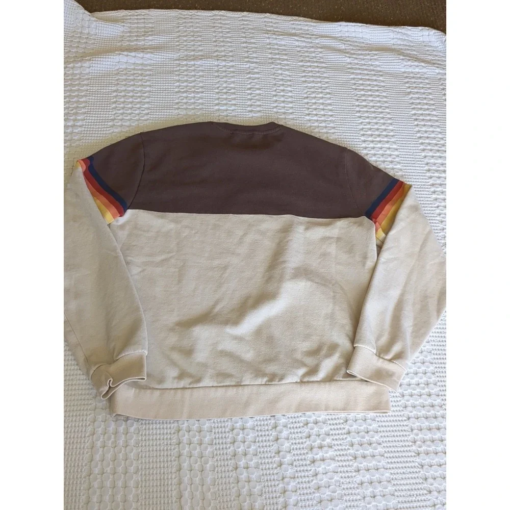 Marine Layer Signature Colorblock Retro Sweater in Brown Sunset Size Small Mens‎